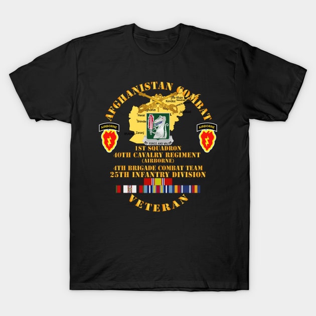 Afghanistan - Vet - 1st Sqdrn 40th Cav - 4th BCT 25th ID w AFGHAN SVC T-Shirt by twix123844